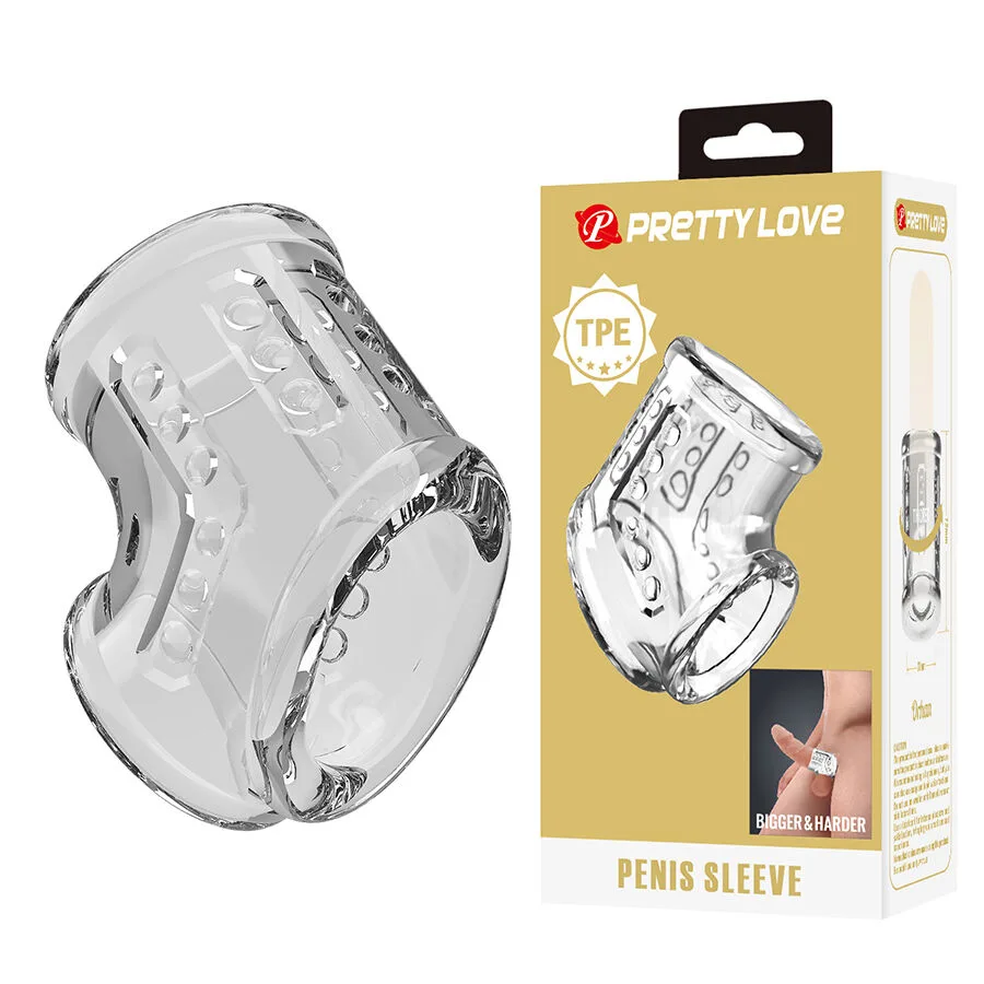 Pretty Love - Texturerad Transparent Penishylsa Förlängning