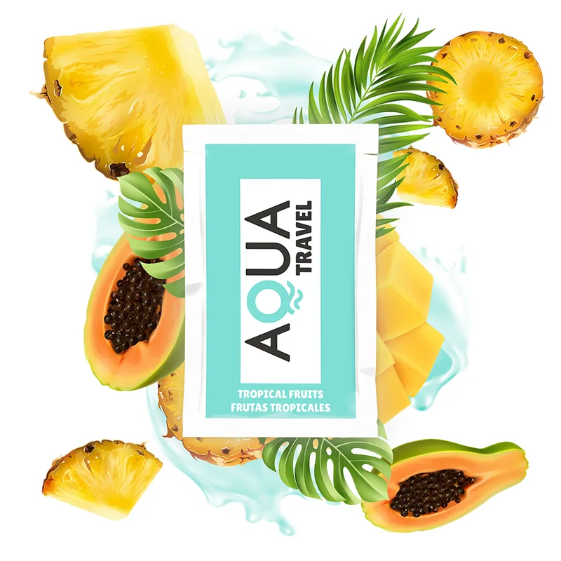 Aqua Travel - Vattenbaserat Glidmedel med Tropiska Frukter Smak 6 ml Reseformat