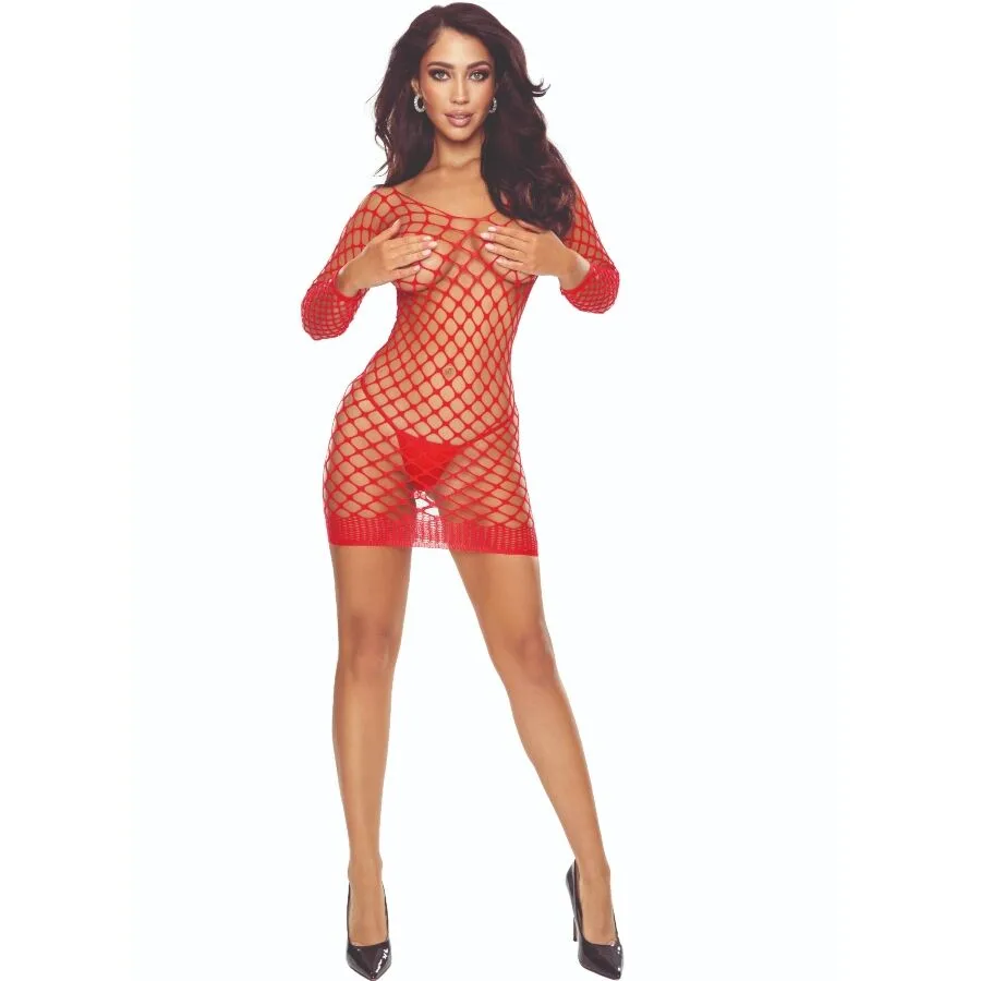Passion BS108 Grid Bodystocking – Röd