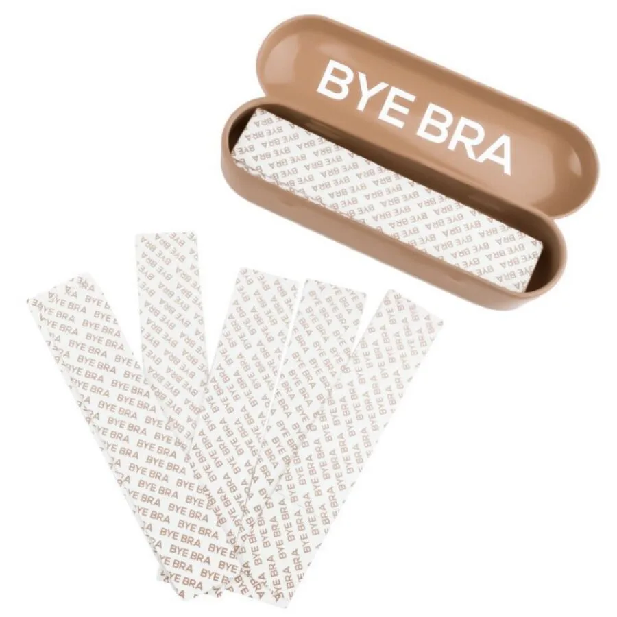 Bye-Bra - Klädtejp med Elegant Metallask, One Size (30 Remsor)