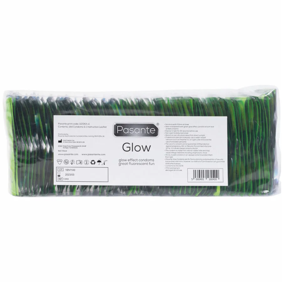 Pasante - Glow In The Dark Condoms | Bulk Bag of 144 Units