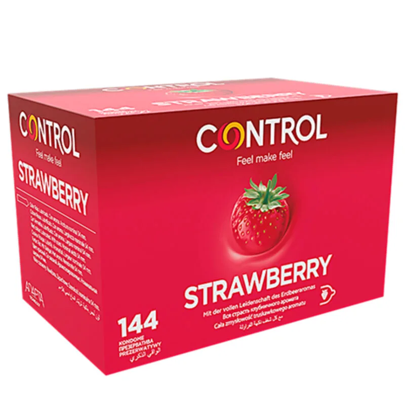 Control Adapta Jordgubbssmaksatta & Doftande Kondomer – Storpack med 144