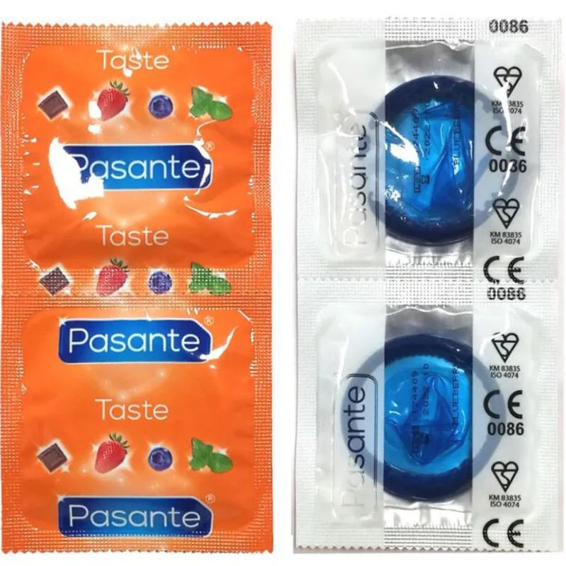 Pasante Blåbärssmakade Kondomer – Storpack med 144 st