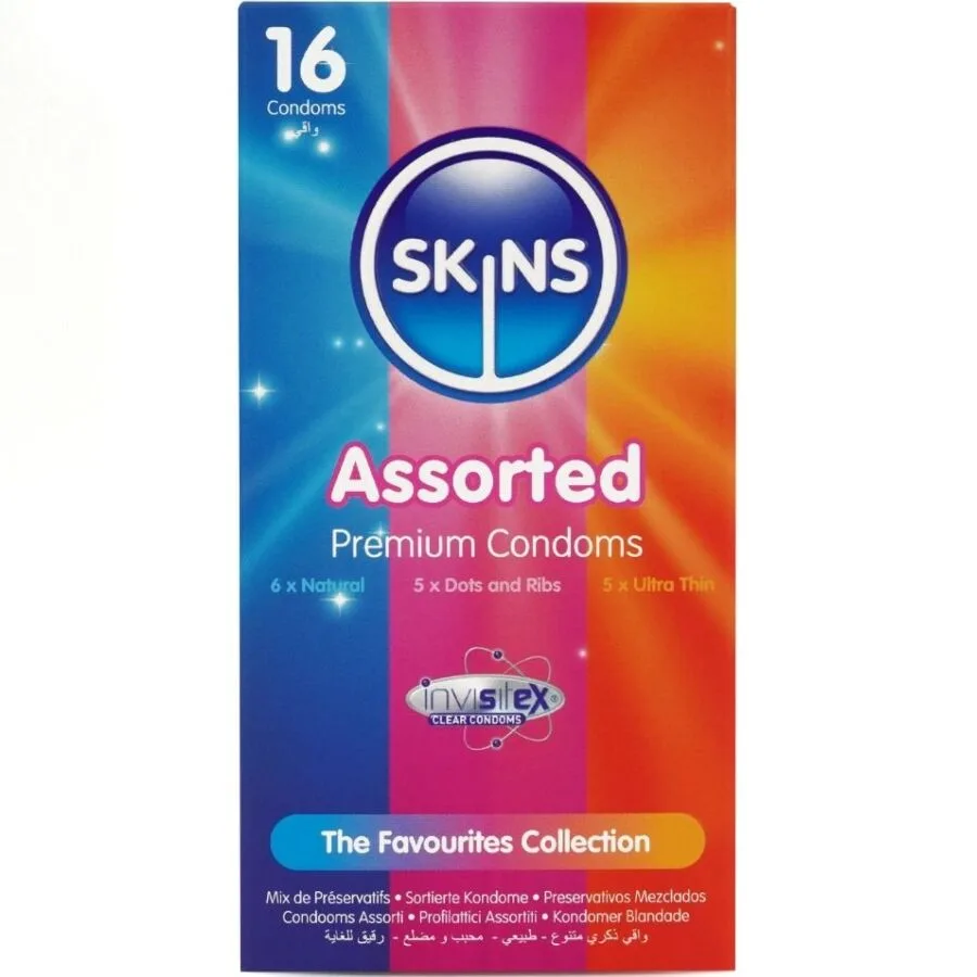 Skins Assorted Premium Kondomer – Variationsförpackning med 16 st