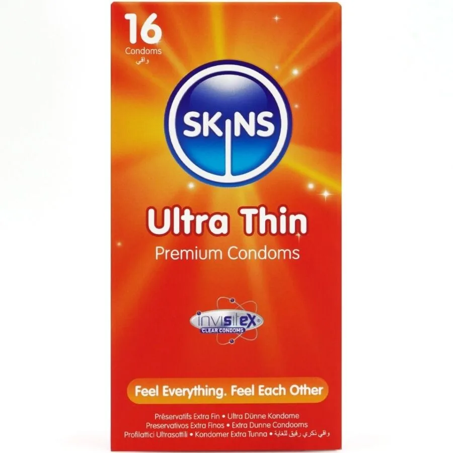 Skins Ultra Thin Premium kondomer i naturlatex – Förpackning med 16 st