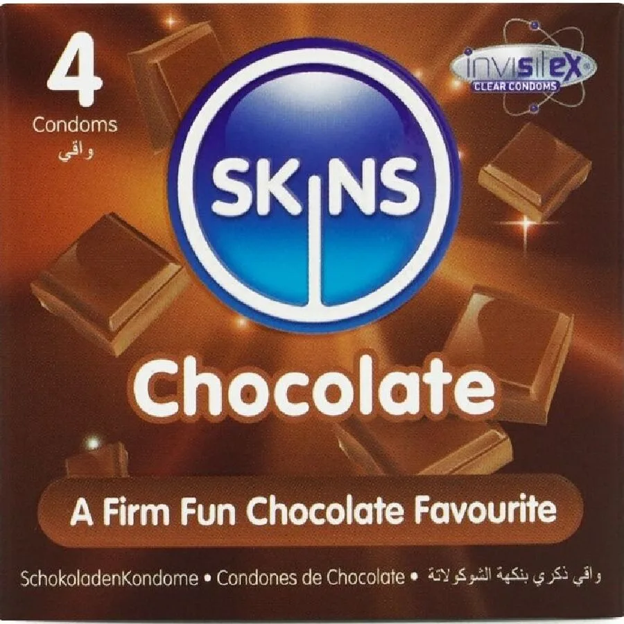 Skins Chokladsmakande Premium Kondomer – Förpackning med 4