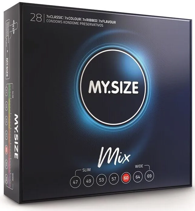 My Size - Mix Kondomer 60 mm | Variationspaket med 28 enheter