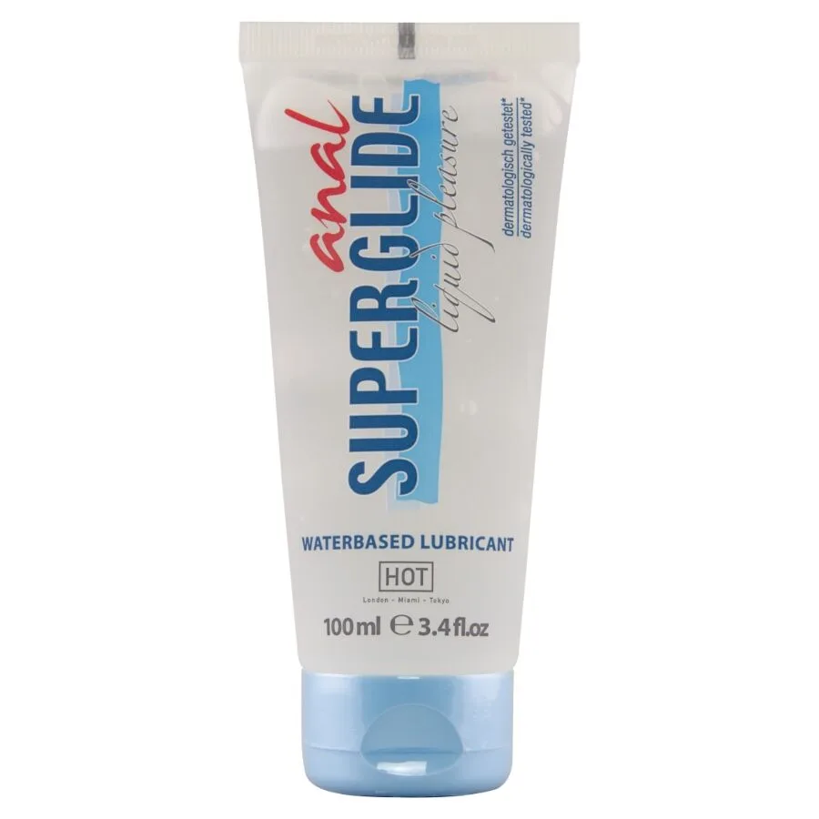 HOT Anal Superglide Liquid Pleasure Vattenbaserat Glidmedel 100ml