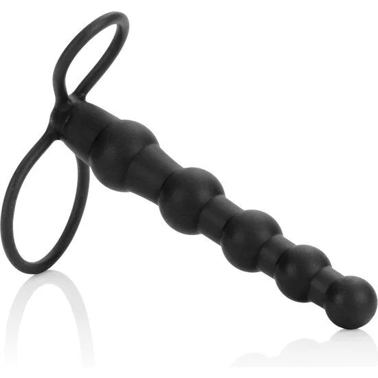 CalExotics - Love Rider Beaded Silicone Dual Penetrator Svart
