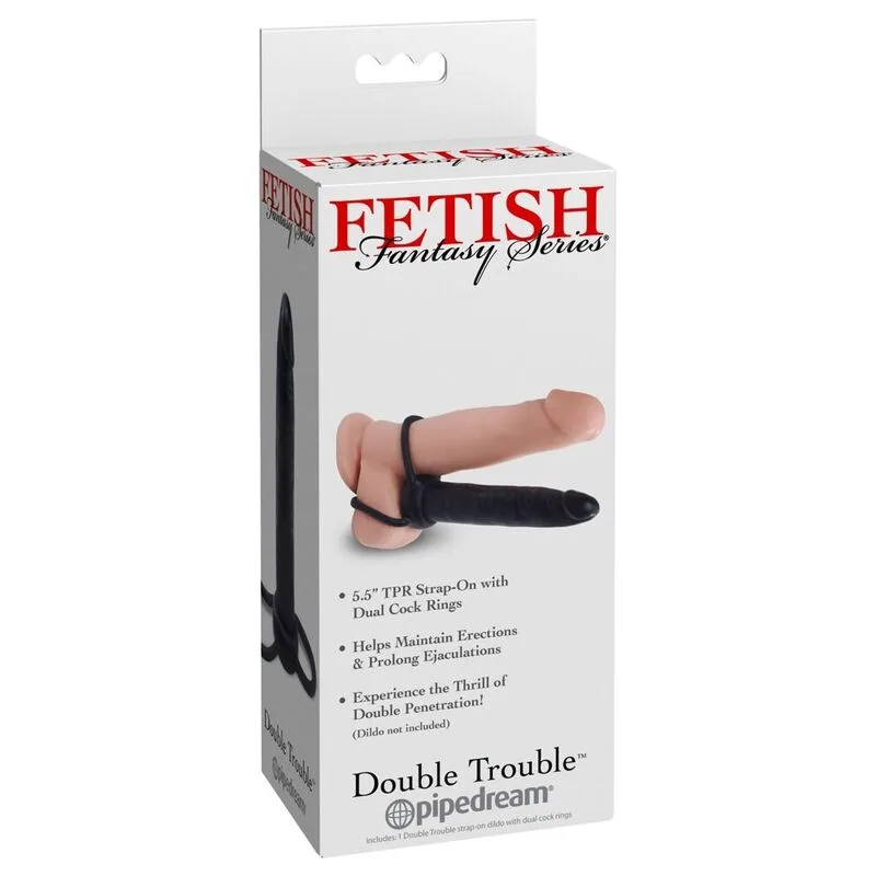 Fetish Fantasy Series - Dubbelpenetrationsring & Dildo-sele i Silikon