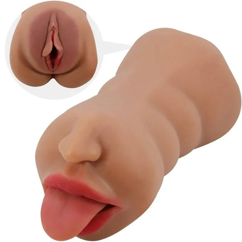 Crazy Bull Sarah Dual-Channel Manlig Masturbator – Oral & Vaginal Stimulering – Flesh