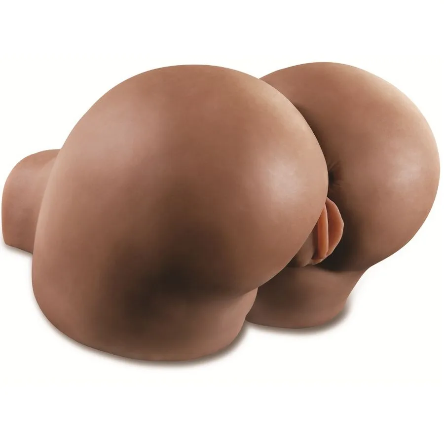Extreme Toyz - Realistisk Vaginal och Anal Masturbator - Mörk Hudton