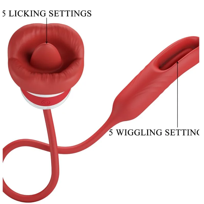 Romance Alyss Dual-Stimulation Klitoralvibrator med Realistisk Mun- och Tungdesign