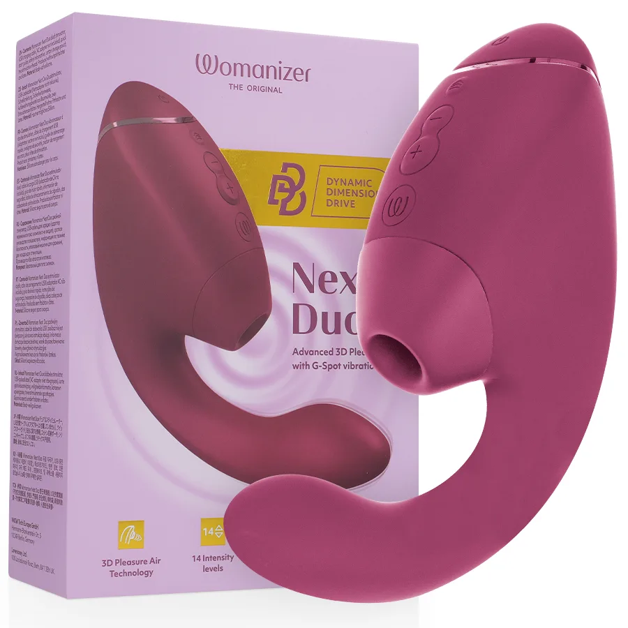 Womanizer Duo Next Dubbel Klitoris- och G-punktsstimulator i Dusty Pink