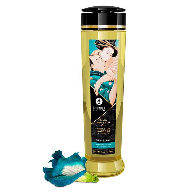 Shunga Sensual Erotic Massage Oil – Doft av Island Flowers – 240 ml