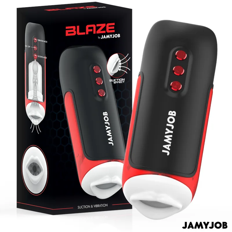 Jamyjob Blaze Automatisk Oralstimulerande Masturbator med 5 Sugnings- och Vibrationslägen