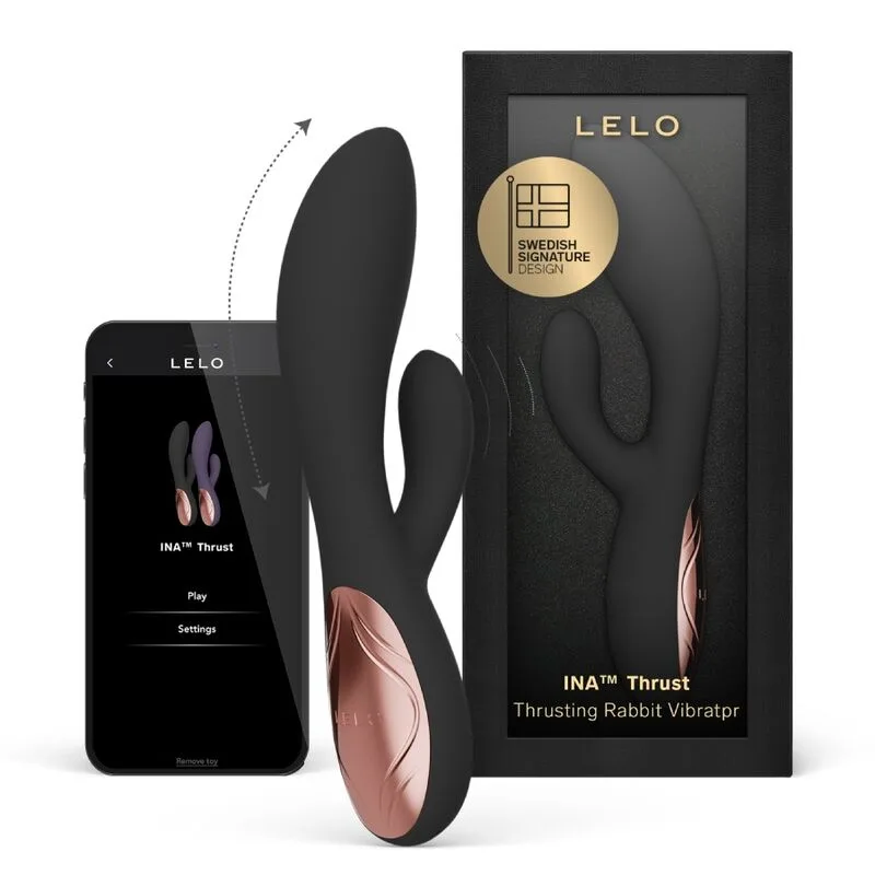 LELO Ina Thrust Rabbit Thrusting Vibrator - Svart