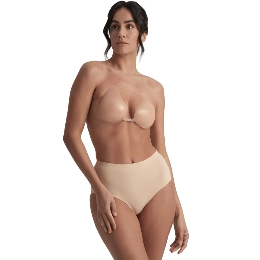 Bye-Bra Silikon Självhäftande BH-Kupor med Lyfteffekt – Beige, Kupa D