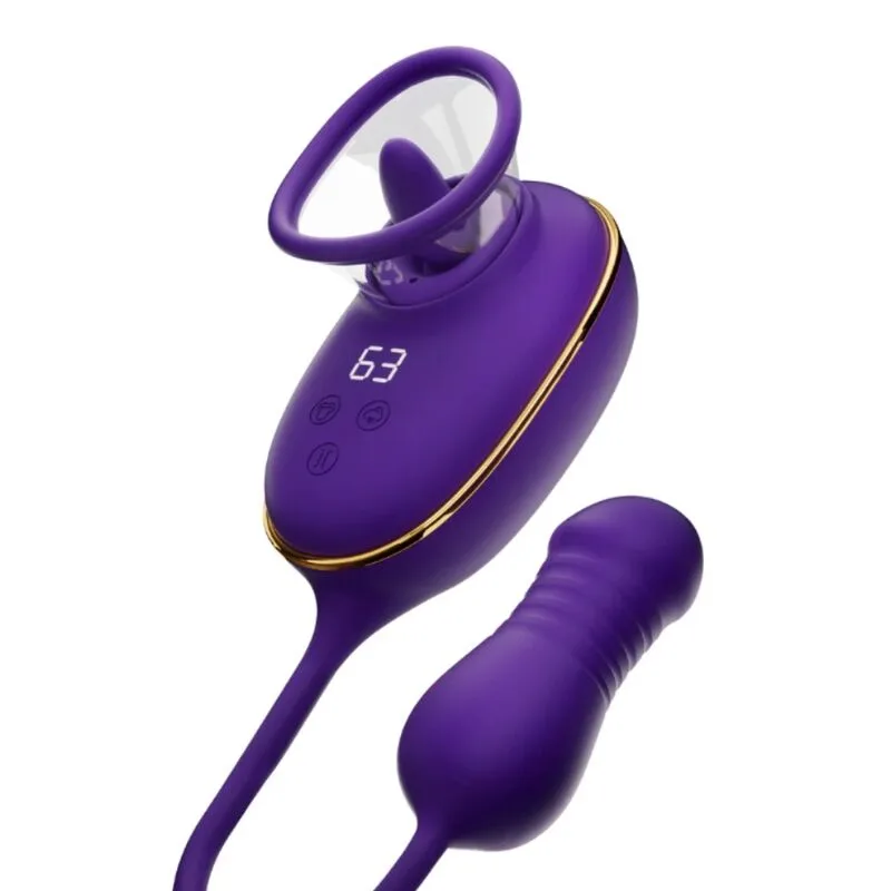 She.e.o - Klitorisstimulator med sugeffekt och slickande funktion samt analstimulator