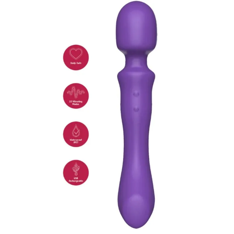 She.e.o - Dubbelsidig Vibrerande Massagestav | Lila