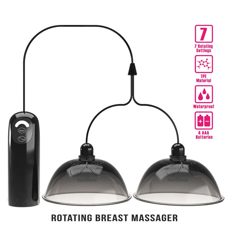 Pretty Love Rotating Nipple Suction Stimulator – Svart