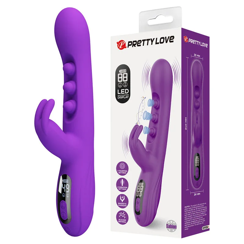 Pretty Love Sabien Dubbelstimulerande Rabbit-vibrator med Tappningsfunktion och Lila LED-display