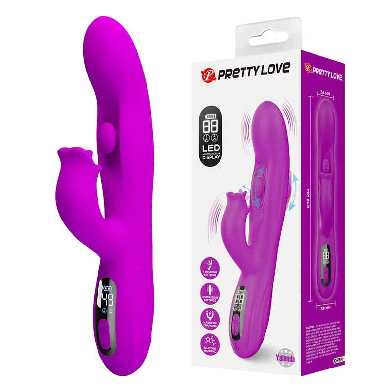 Pretty Love Yalanda Rabbit Oscillerande Vibrator med LED-display – Lila