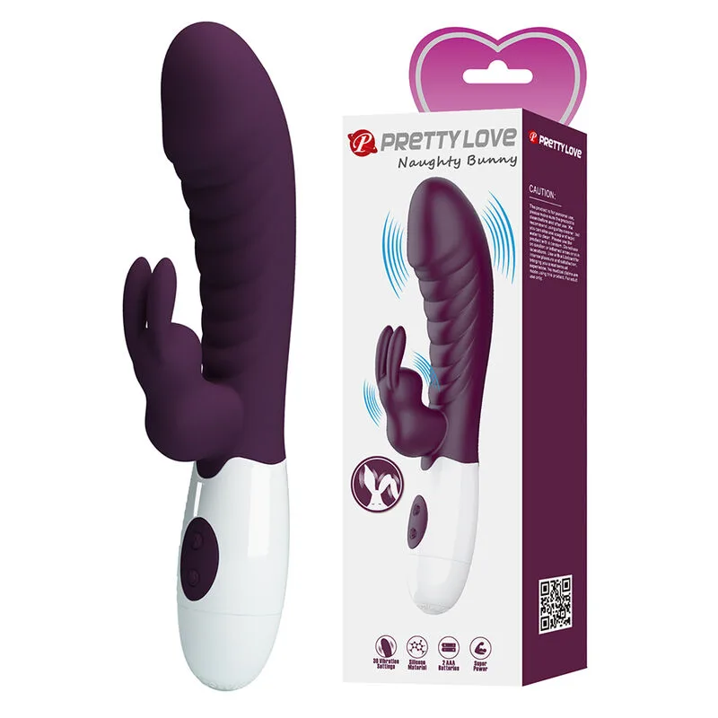 Pretty Love Naughty Bunny 30-Funktions Dubbelstimulerande Rabbit Vibrator – Lila