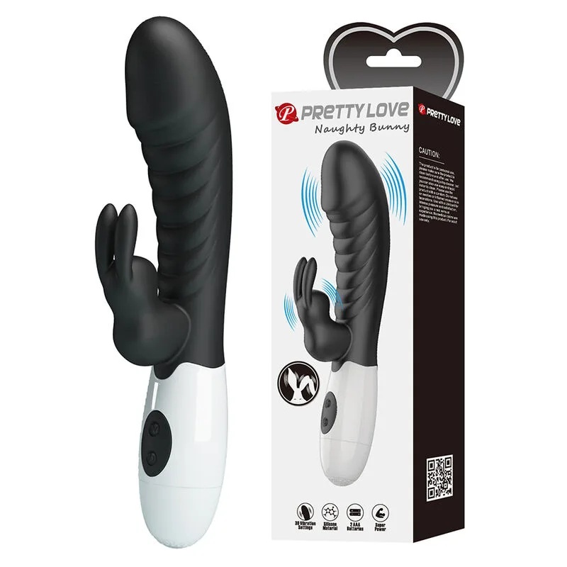 Pretty Love Naughty Bunny 30-Funktions Dual Stimulering Rabbit Vibrator – Svart