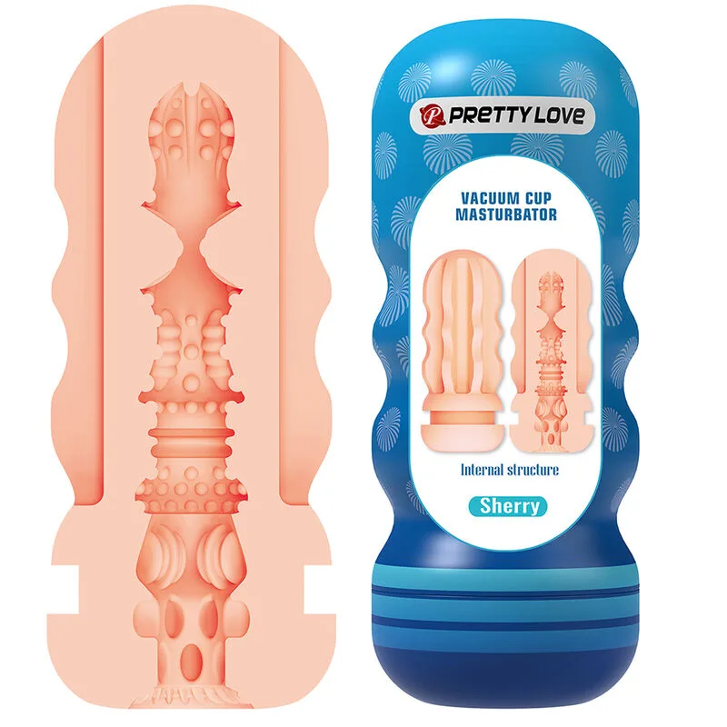 Pretty Love - Sherry Vaginal Masturbator med Sugkopp och Texturerad Inre Kanal