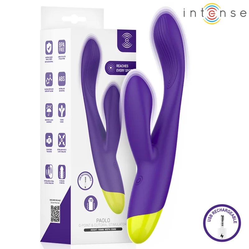 Intense Paolo Uppladdningsbar Rabbit-vibrator med Dubbel Stimulering för G-punkt och Klitoris