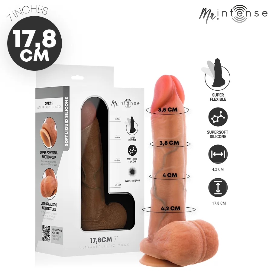 Mr Intense - Gary S Ultrarealistisk Penis med Testiklar - 17,8 CM x 4,2 CM