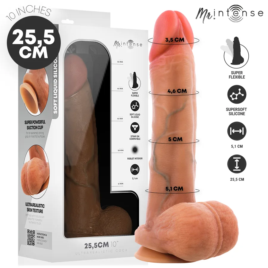 Mr Intense - Gary XL Ultrarealistisk Dildo med Testiklar - 25,5 cm Längd - 5,1 cm Diameter