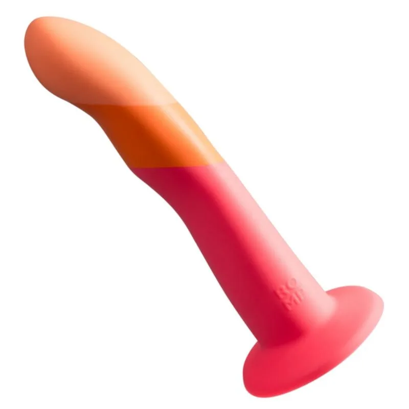 Romp Dizi Silikondildo med Sugkopp – Trefärgad | 18 cm