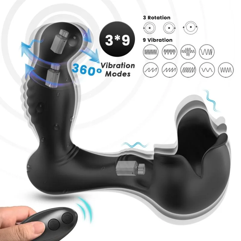 Armony Surround Vibrator med anal- och testikelstimulator – Fjärrkontroll – Svart