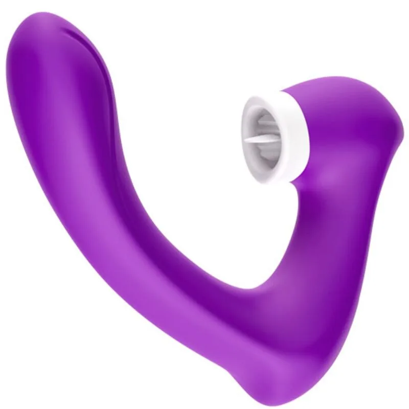 Armony Secretkiss Klitorisstimulerare med Slickning & Vibration och Böjd Design – Lila