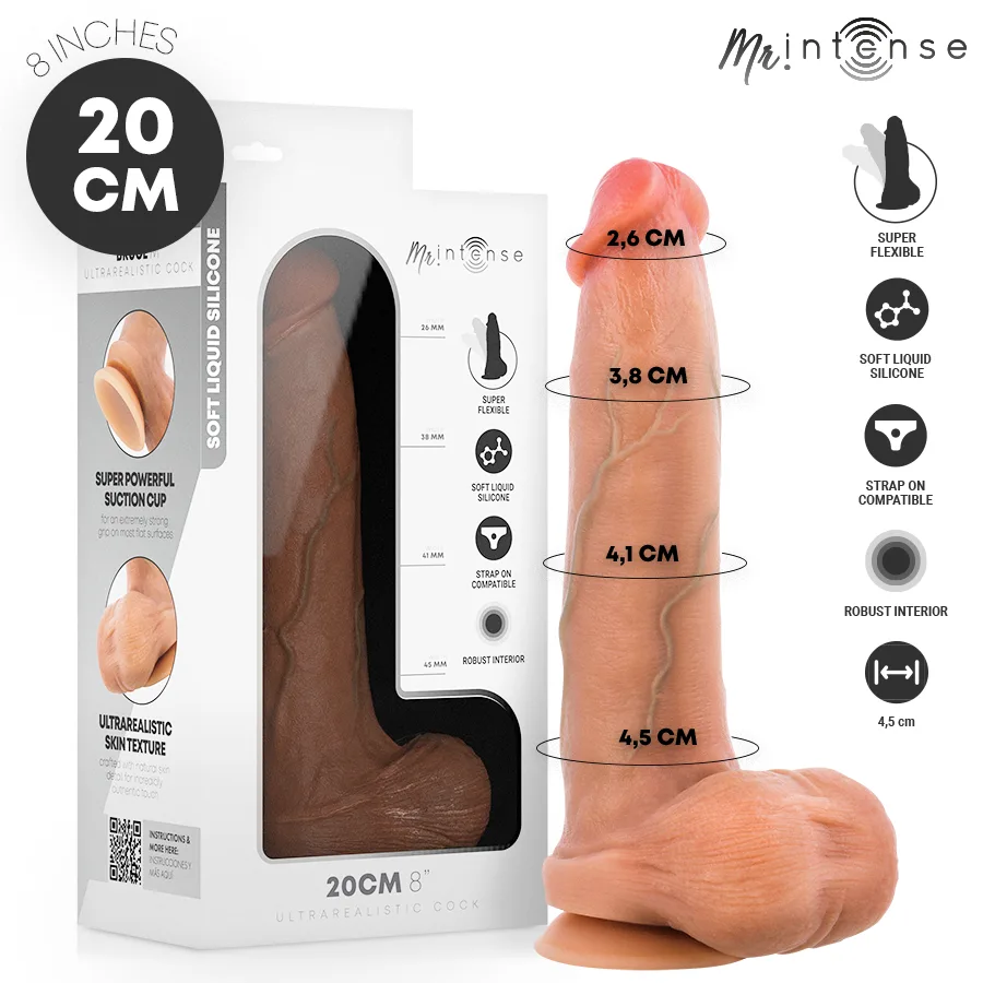 Mr Intense - Bruce M Realistisk Silikondildo med Testiklar