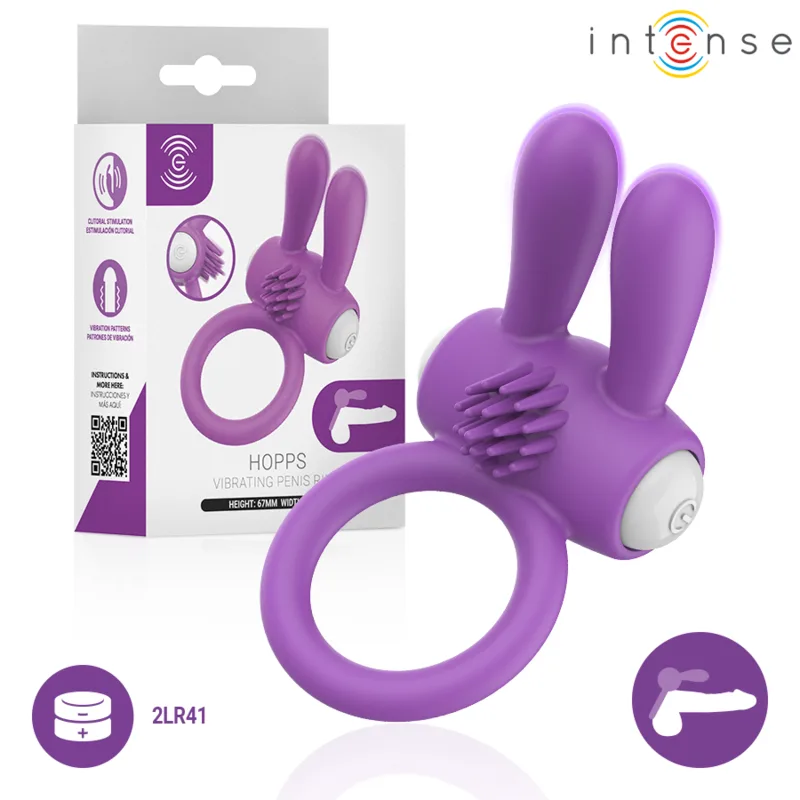 Intense Hopps Vibrerande Penisring med Klitorisstimulering – Lila
