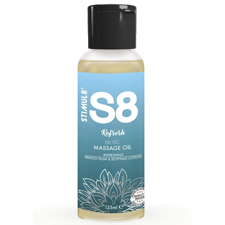 STIMUL8 S8 Refresh Fransk Plommon & Egyptisk Bomull Massageolja 125ml