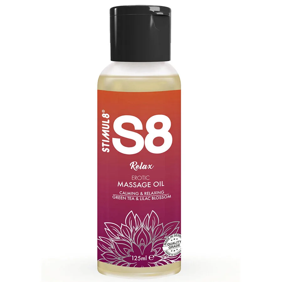 STIMUL8 S8 Relax Green Tea & Lilac Blossom Massageolja 125ml