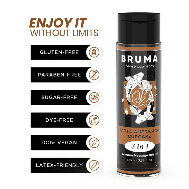Bruma - Premium 3-in-1 Warming Massage Oil Cupcake Flavour - 100ml