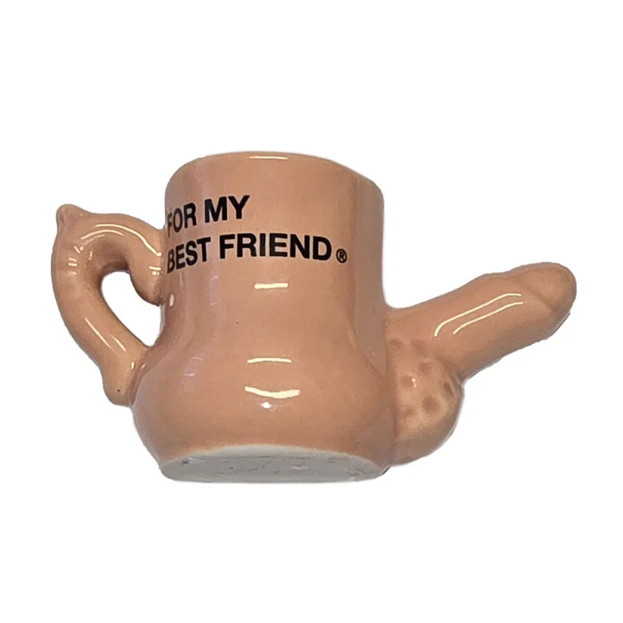 Diablo Picante – Ceramic Refrigerator Magnet Mini Mug with Raised Penis Shape – "For My Best Friend"