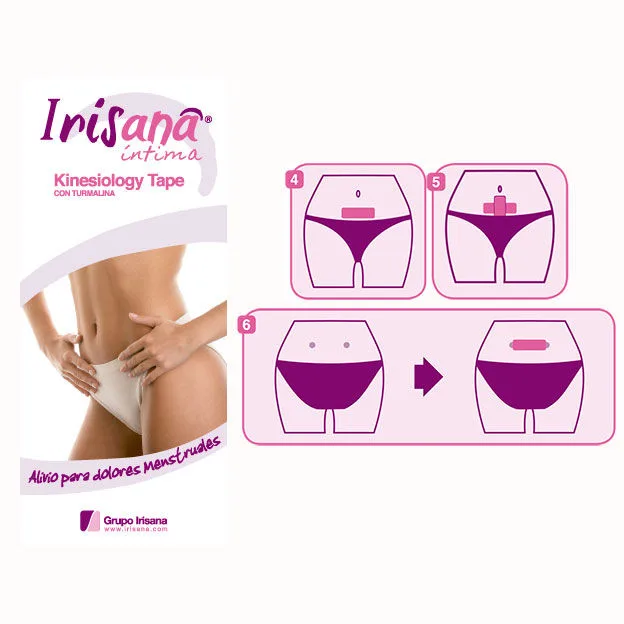 Irisana Kinesiology Tape för lindring av menstruationssmärta – Självhäftande, läkemedelsfria terapeutiska tejpremsor