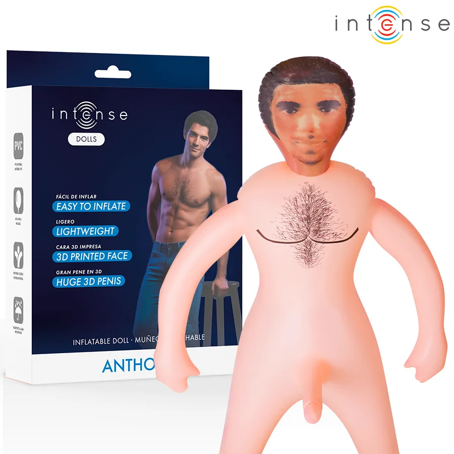 Intense Dolls - Anthony Uppblåsbar Manlig Sällskapsdocka med 3D Anatomisk Penis