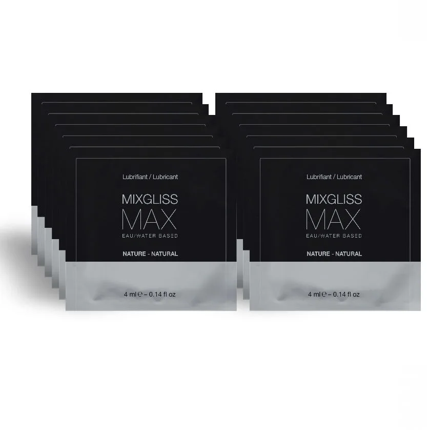 Mixgliss Max Anal Dilator Water-Based Lubricant – Pack of 12 Single-Dose Sachets (4ml Each)