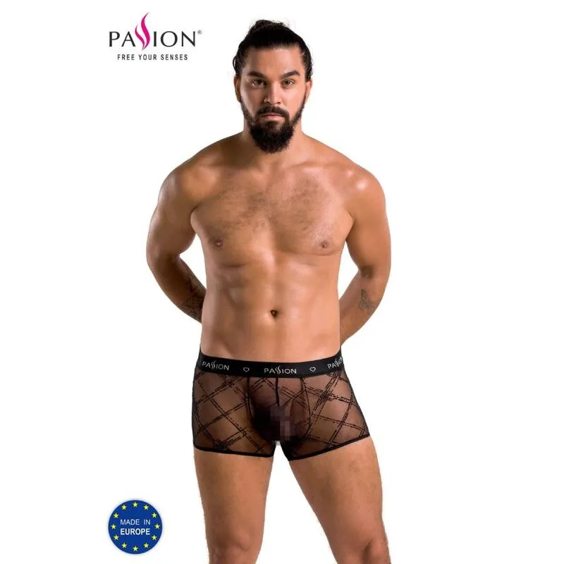 Passion 032 James Kortbyxor i Linne – Svart – Storlek S/M