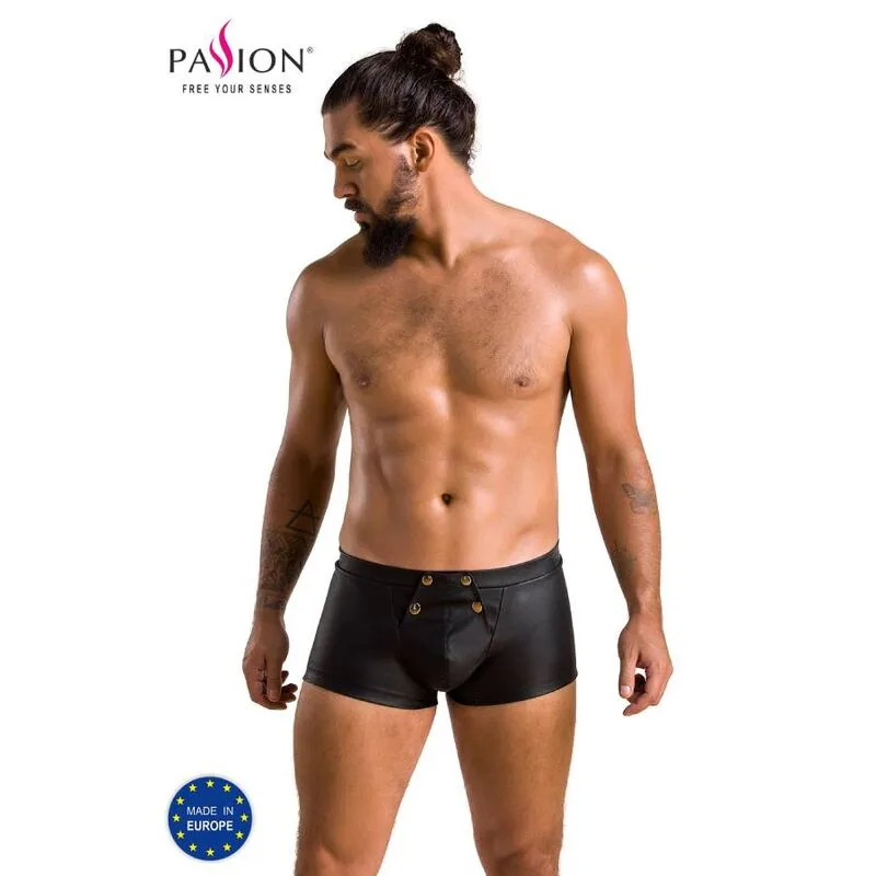 Passion 050 Patrick Shorts | Herrshorts i Konstläder för Intimt Bruk | Svart | Storlek S/M