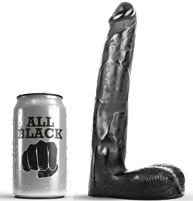 All Black Realistisk Dildo – 21 cm