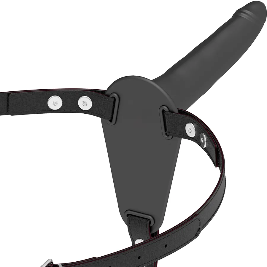 Fetish Submissive Strap-On Harness – Black Medical-Grade Silicone, 15 cm