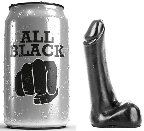 All Black Kompakt Dildo – 9 cm Slät Anatomisk Design